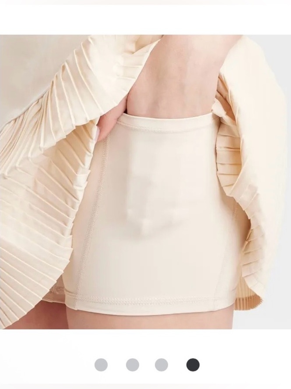 JoyLab Cream Pleated Tennis Dress - Picture 2 of 4